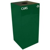 WITT GeoCube Square Recycling Receptacle w/ Round Opening - 32 gallon, Green